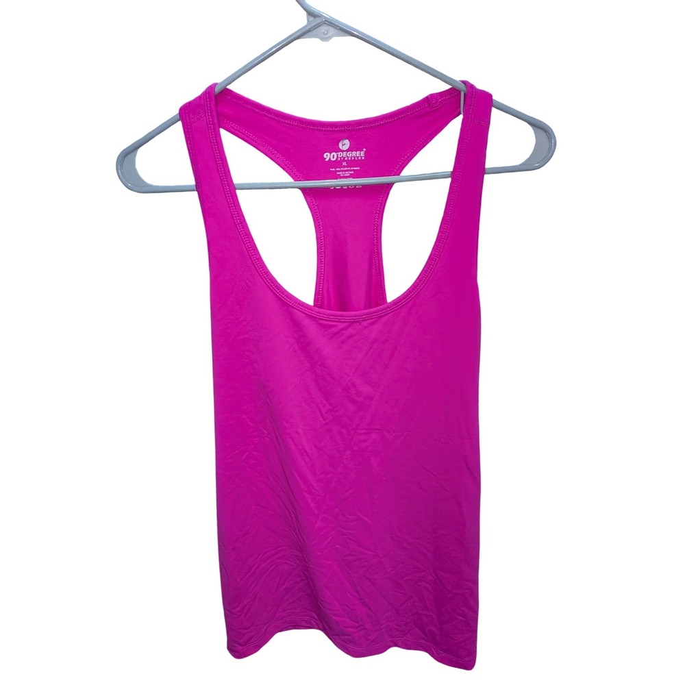 90 Degree by Reflex Womens XL Hot Pink Racerback Athletic‎ Tank Top Yoga Gym